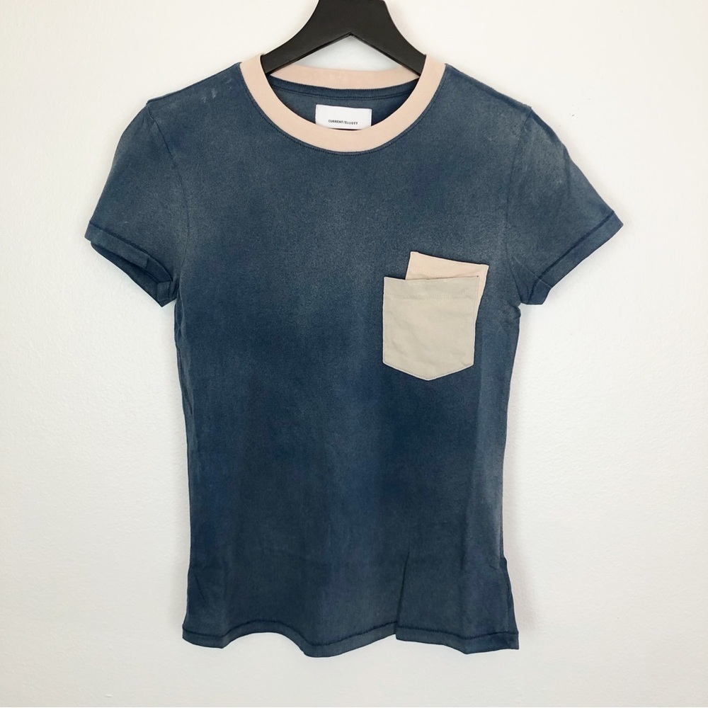 Current/Elliott The Desert Days Double Pocket Tee Blue - Picture 4 of 10